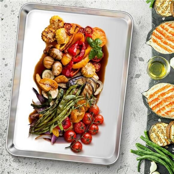 Baking Sheet, 17.6’’ x 13’’ x 1’’ Stainless Steel Large Cookie Sheet Baking Tray - Picture 6 of 7